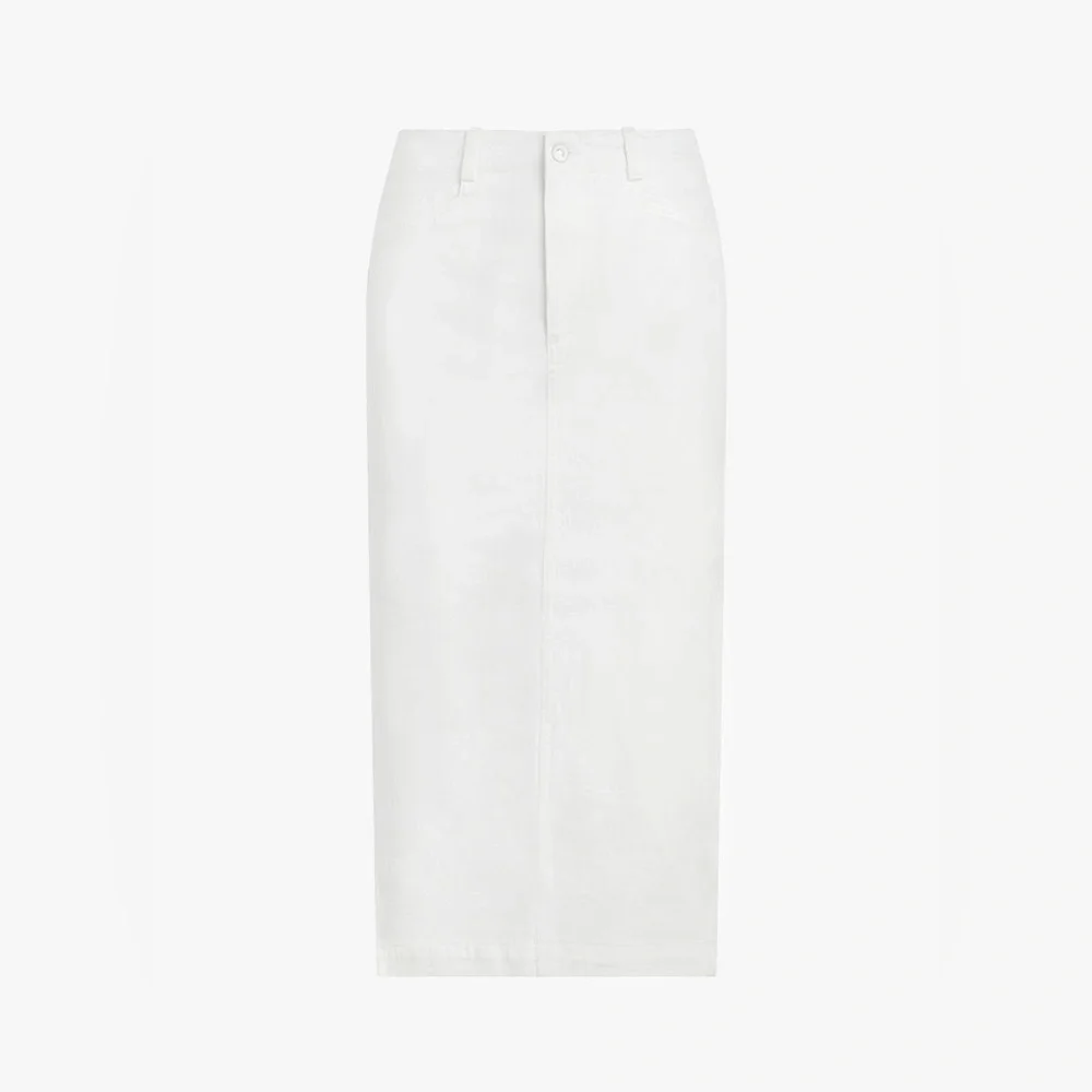 FAVORITE DAUGHTER Denim Midi Skirt The Mischa Leche White Size 24 $218 MSRP NWT - Picture 5 of 15